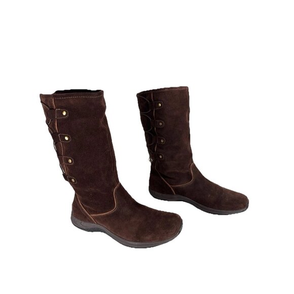 Sierrawest Brown Suede Mid-Calf Winter Boots Women’s 8.5M Leather Lined Warm - Picture 2 of 14